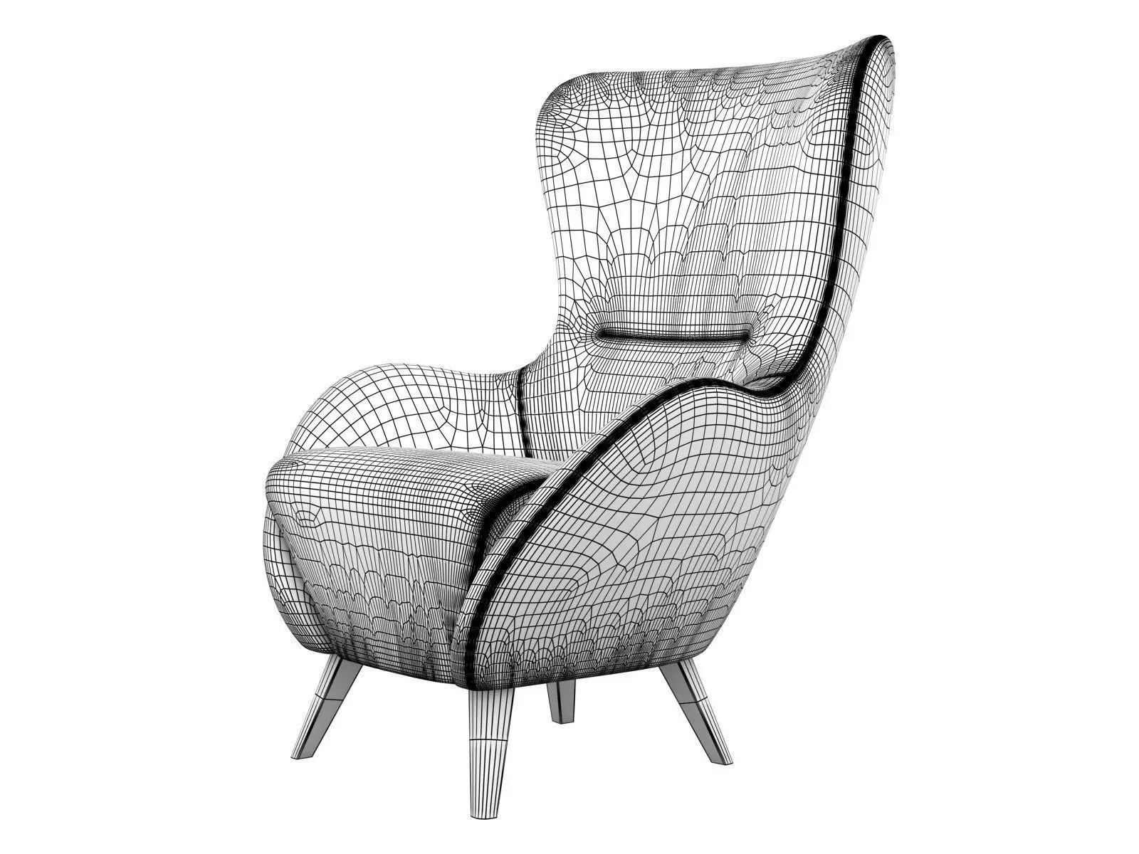 Earl chair and ottoman 3D model_6