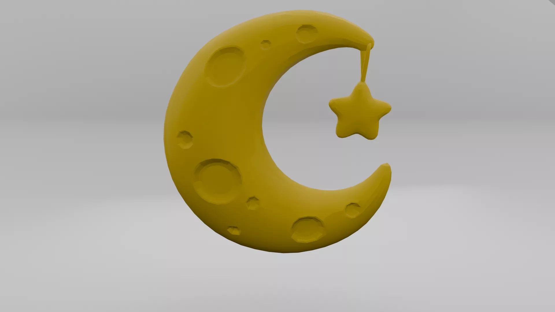 Moon Stylized Lunar Game Ready Asset Low-poly 3D model