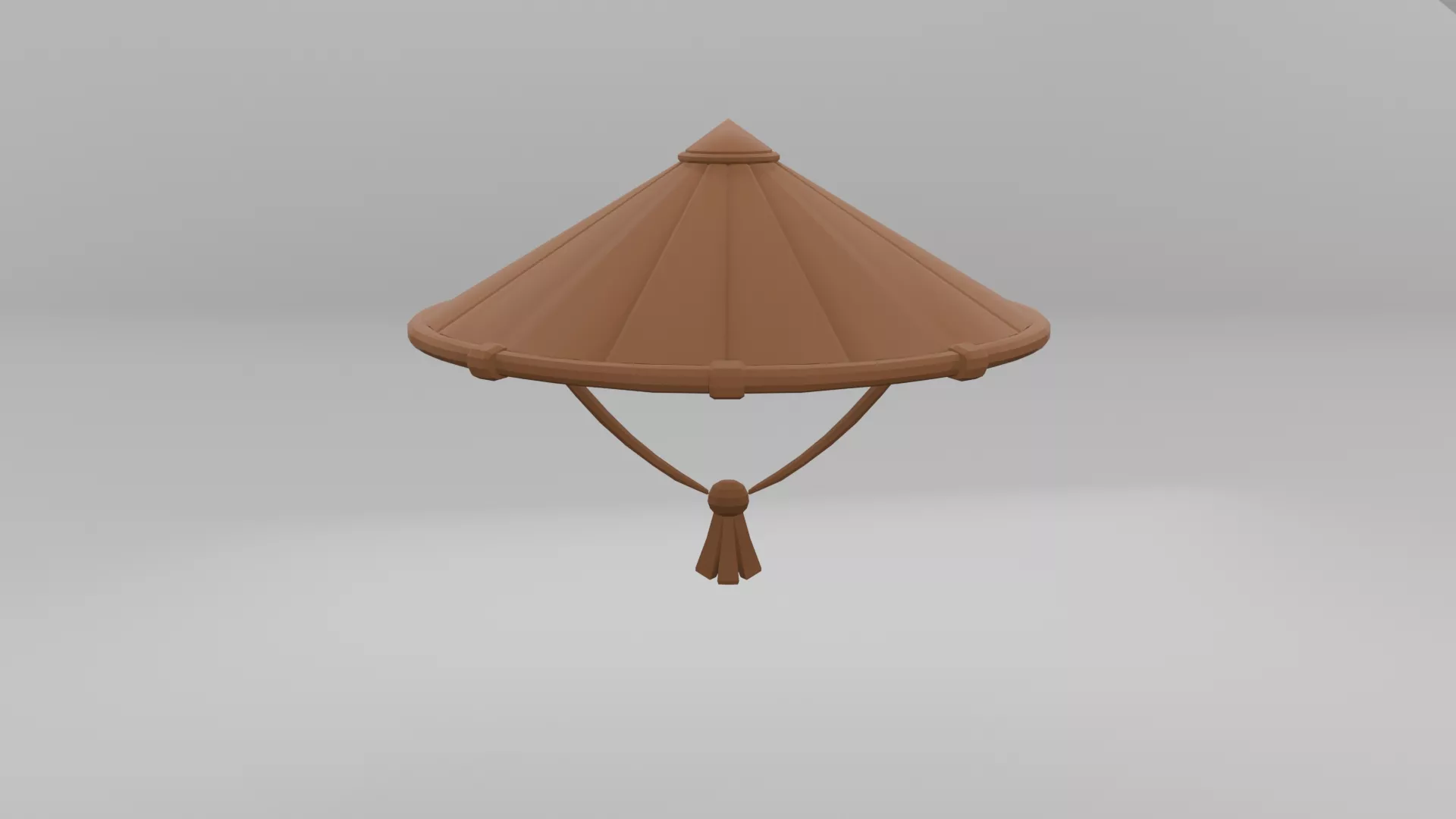 Conical Hat Traditional Costume Element Low-poly 3D model