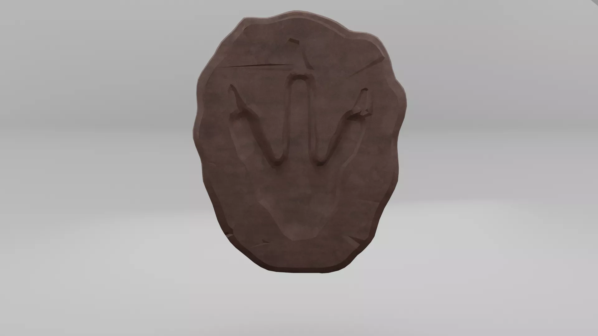 Dinosaur Footprint Fossil Rock Imprint Prop Low-poly 3D model