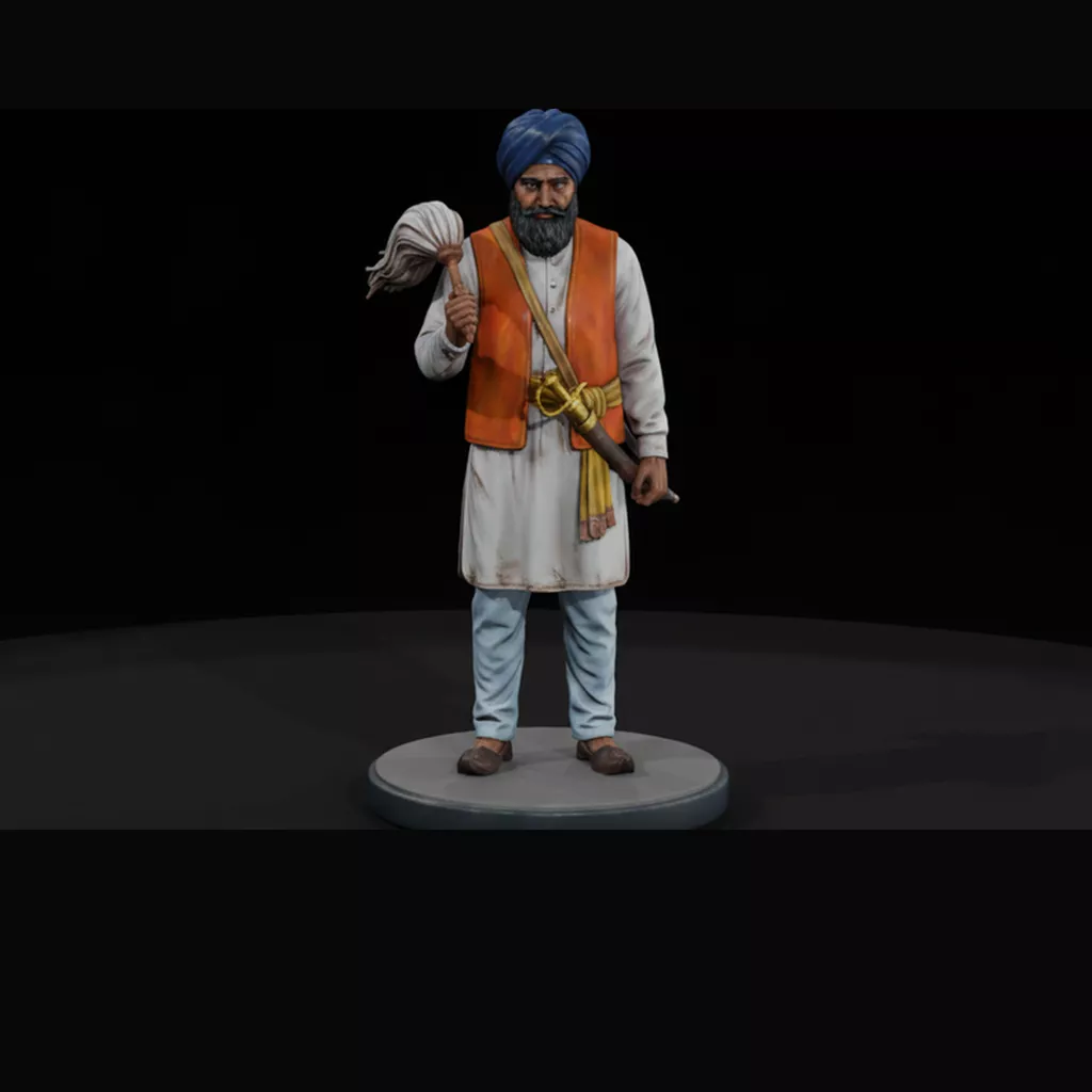 Sikh Man in Turban and Vest 3D print model