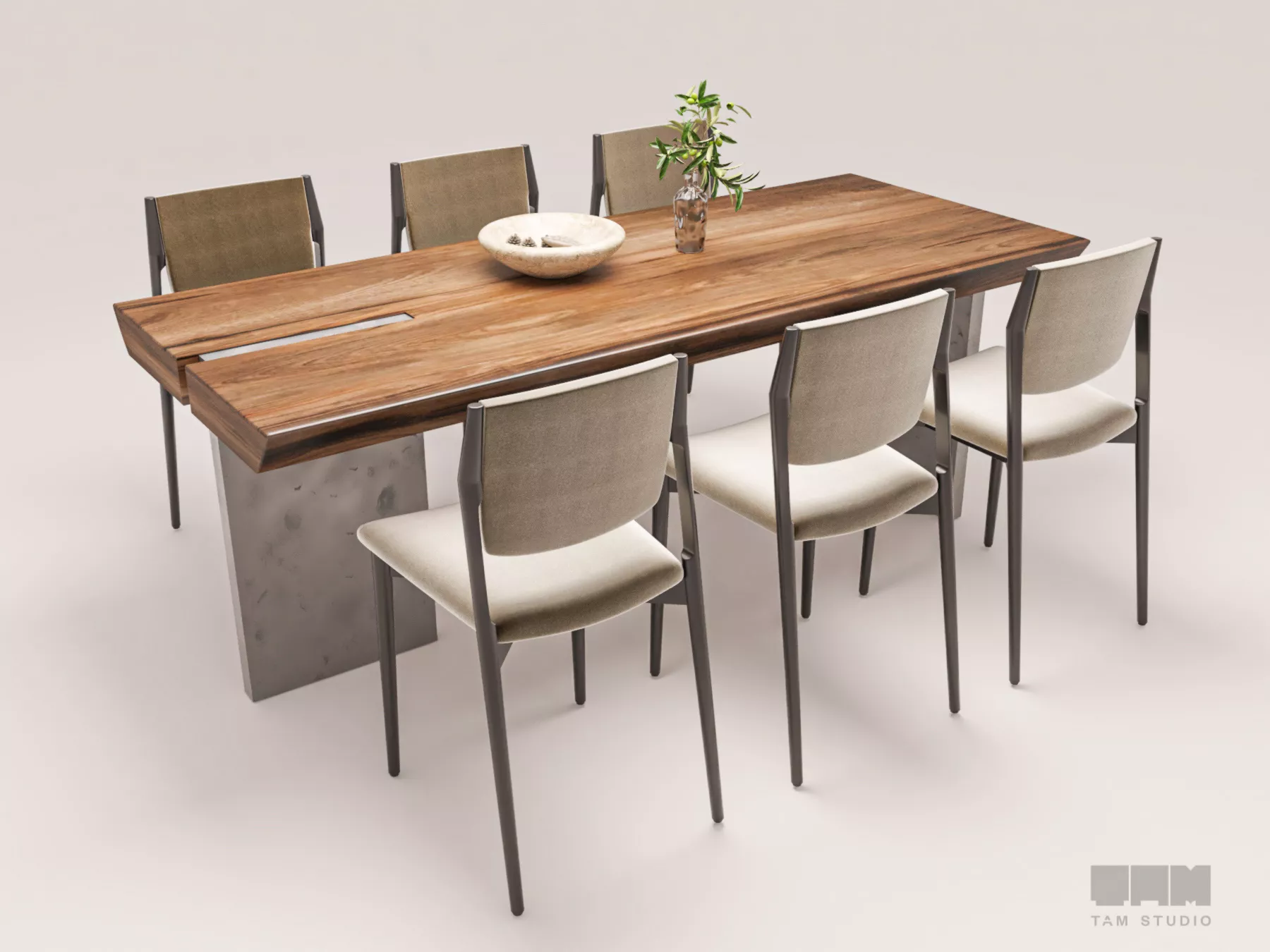 Modern Luxury Dining Set 3D model