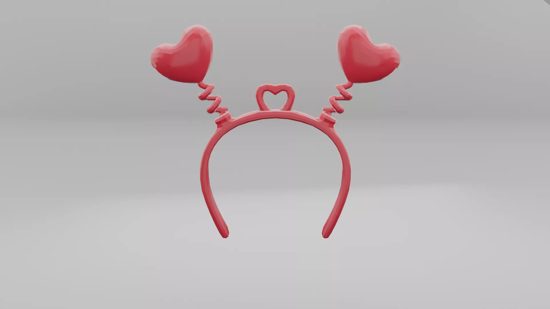 Heart Headband Glitter Party Accessory Prop Low-poly 3D model