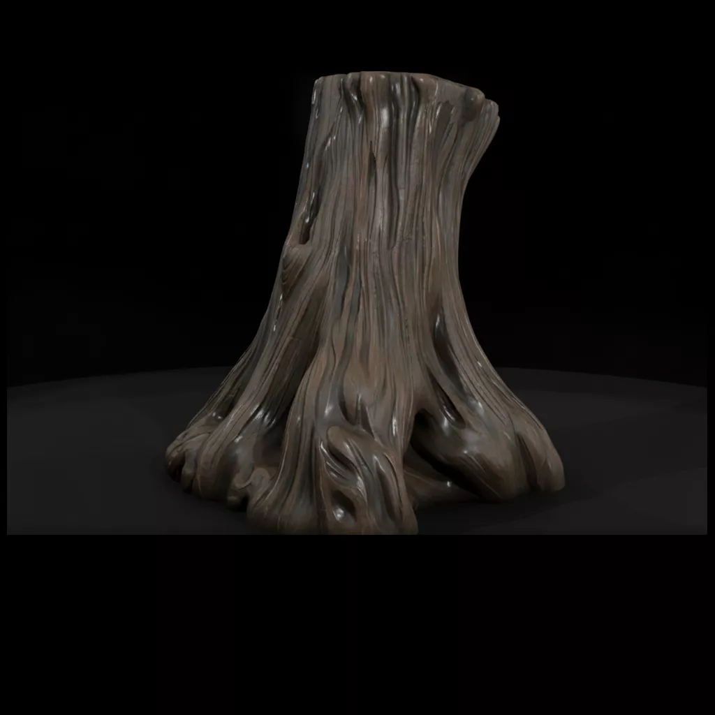 Gnarled Tree Stump Railroad Scener 3D print model