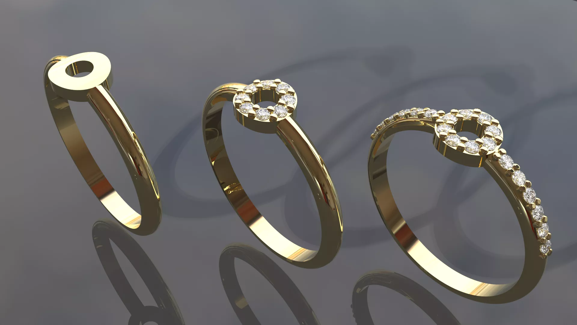 ROUND HALO RING TRIO 5-5 mm DESIGN 3D print model