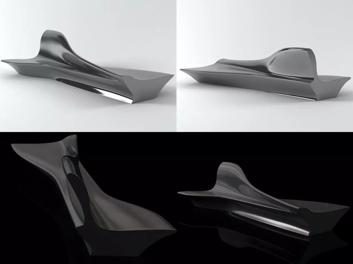 Bench chair with design that looks like boat Free 3D model