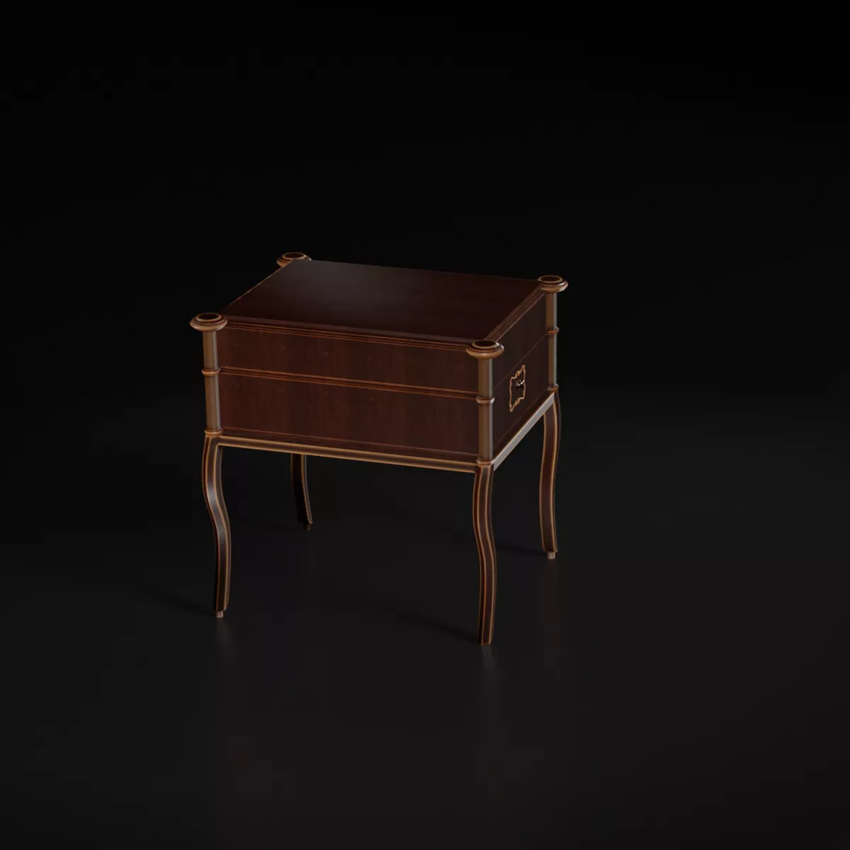 Bed Side Table 02 Low-poly 3D model