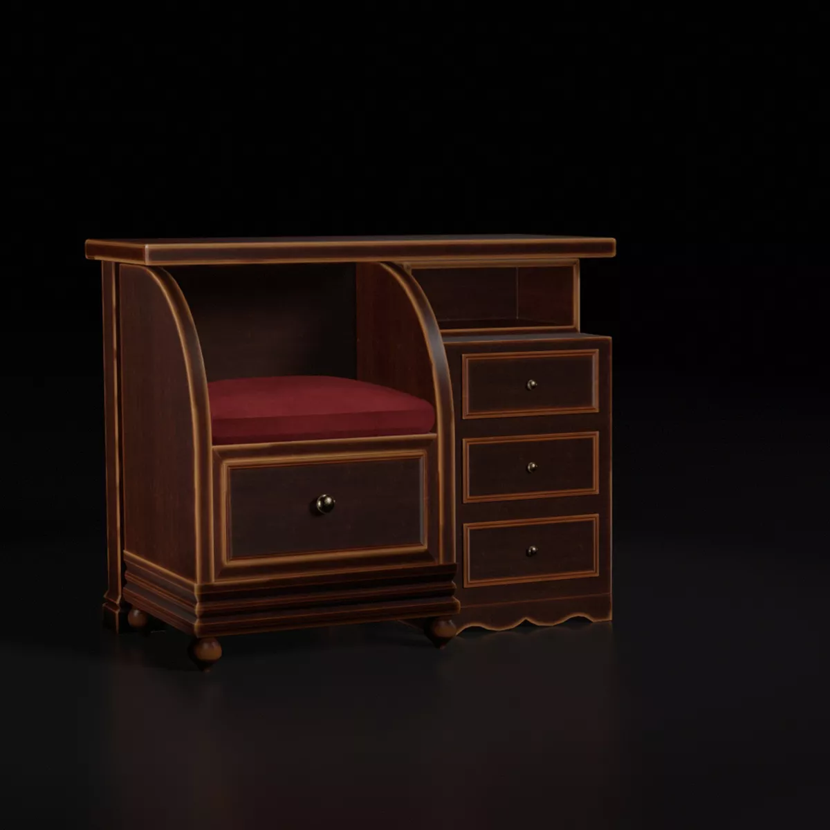 Bed Side Table 03 Low-poly 3D model