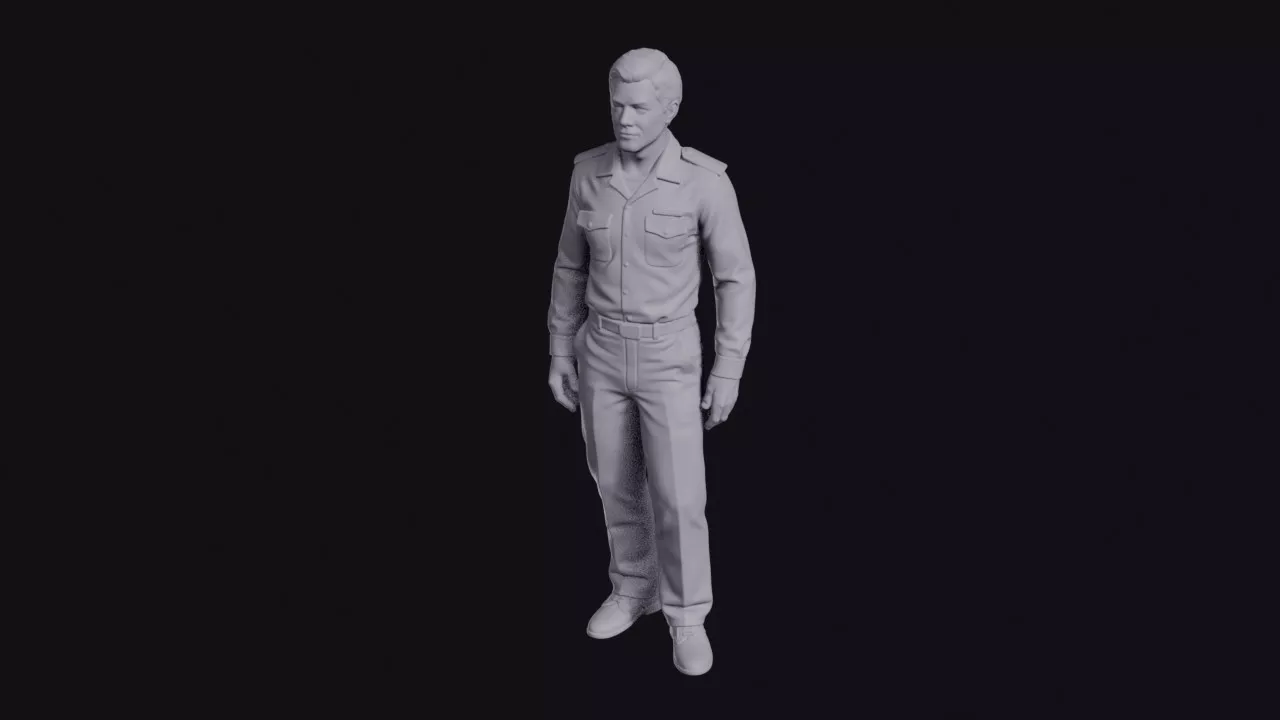 Naval Officer in White Dress Uniform Figurine 3D print model