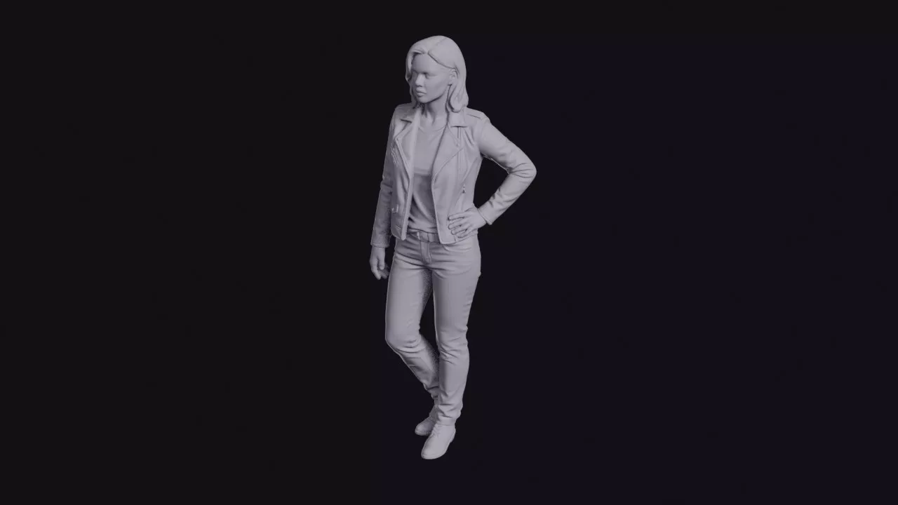 Musician in Leather Jacket and Jeans Figurine 3D print model