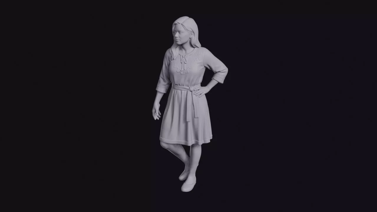 Mexican Woman in Embroidered Dress Figurine 3D print model