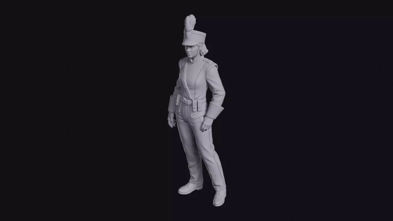 Marching Band Member in Uniform and Cap Figurine 3D print model