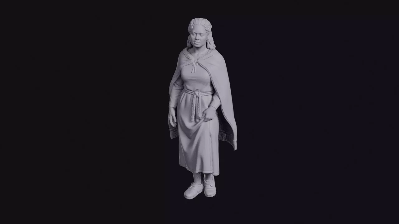 Maori Woman in Woven Cloak Figurine 3D print model