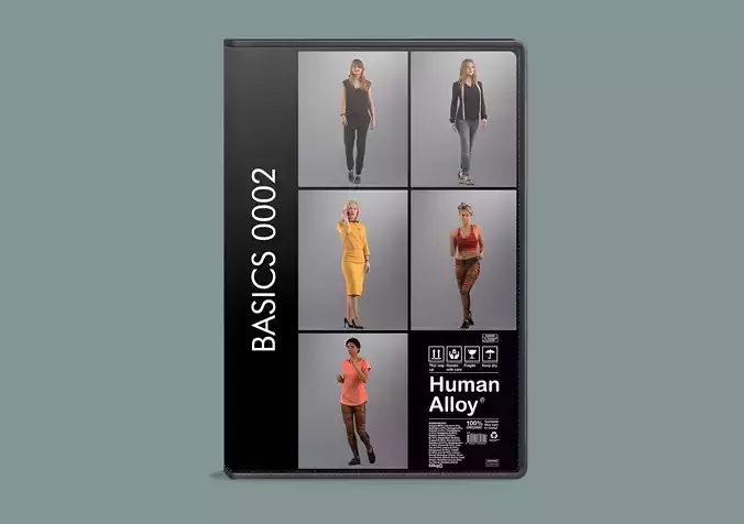 Set of 3D women walking or running Basics0002 