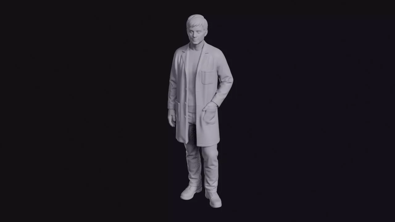 Lab Technician in White Coat and Gloves Figurine 3D print model