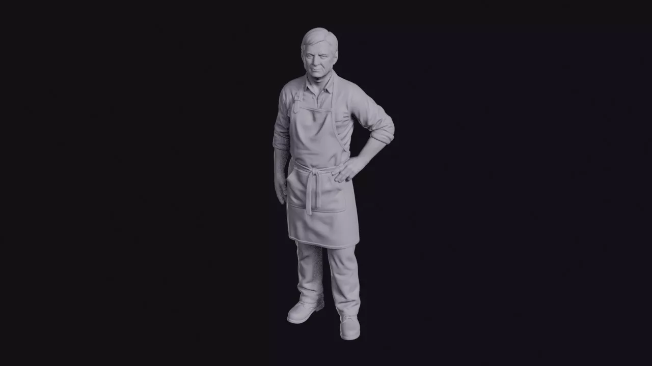 Greengrocer in Heavy Apron Figurine 3D print model