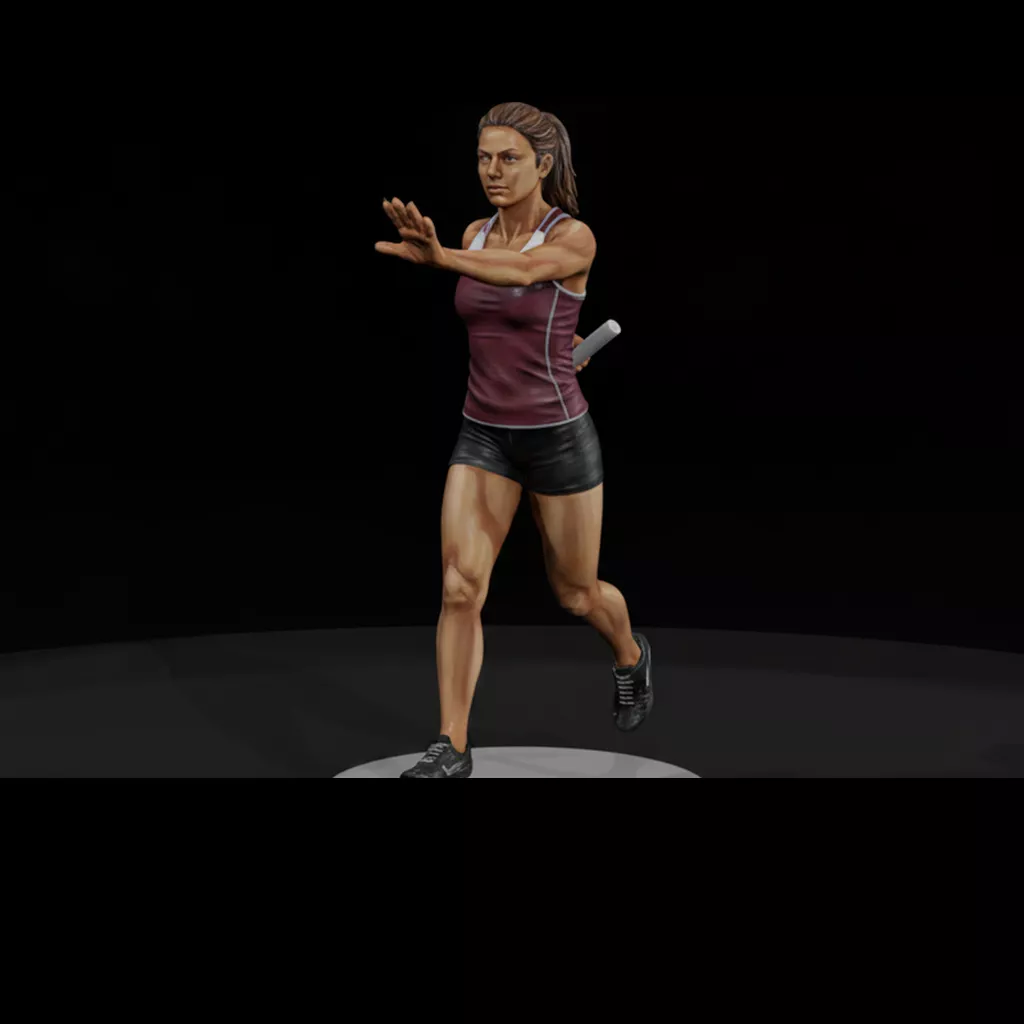 Female Relay Baton Runner Alternate Pose 3D print model