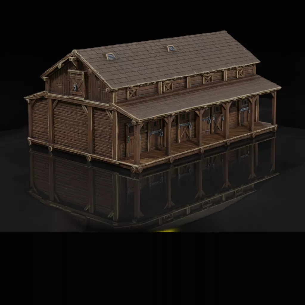 Wild West Fort Stables 3D print model