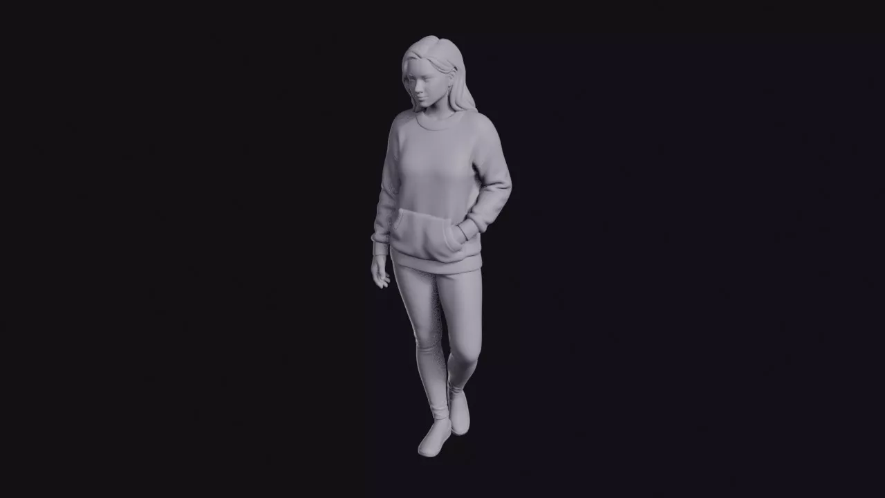Woman in Knitted Jumper and Leggings Figurine 3D print model