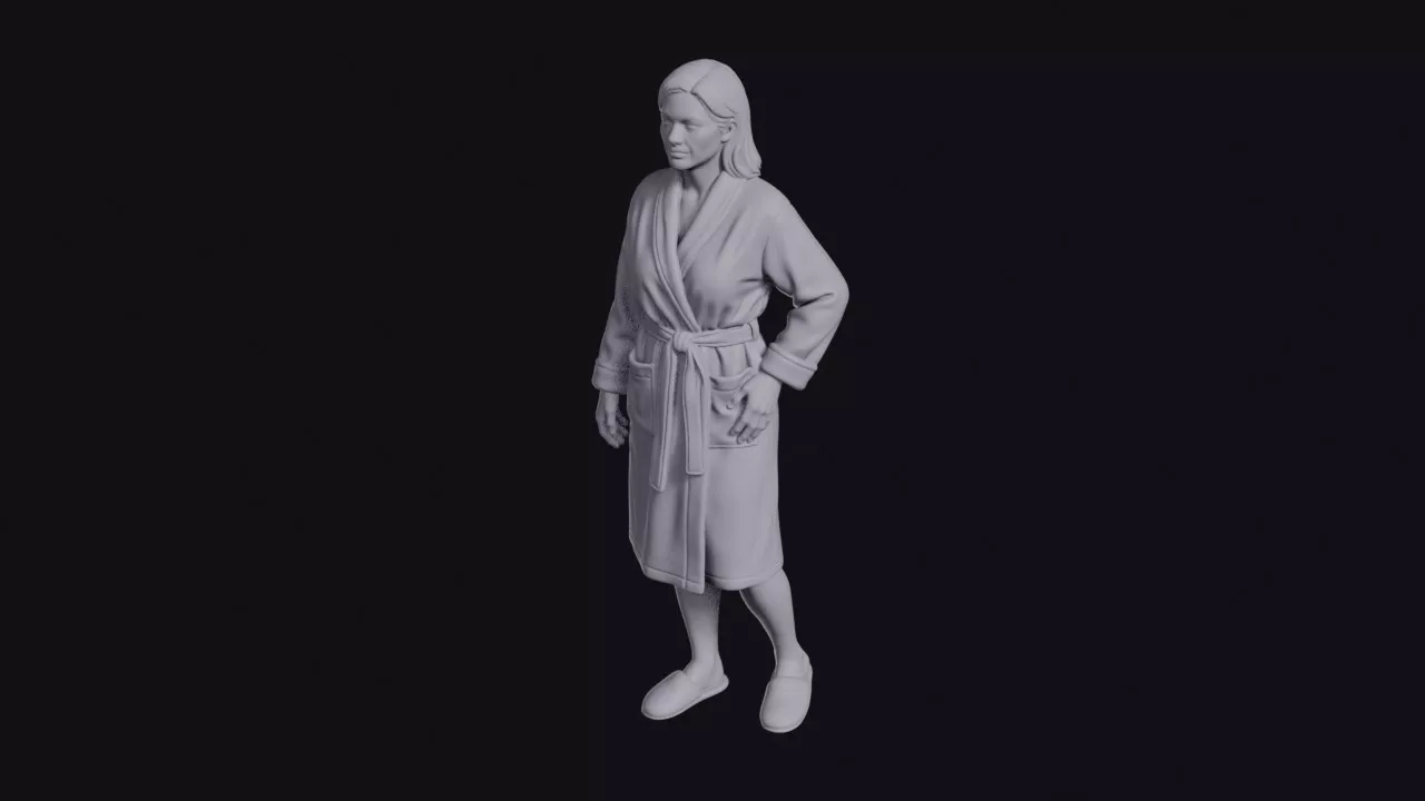 Woman in Bathrobe Figurine 3D print model