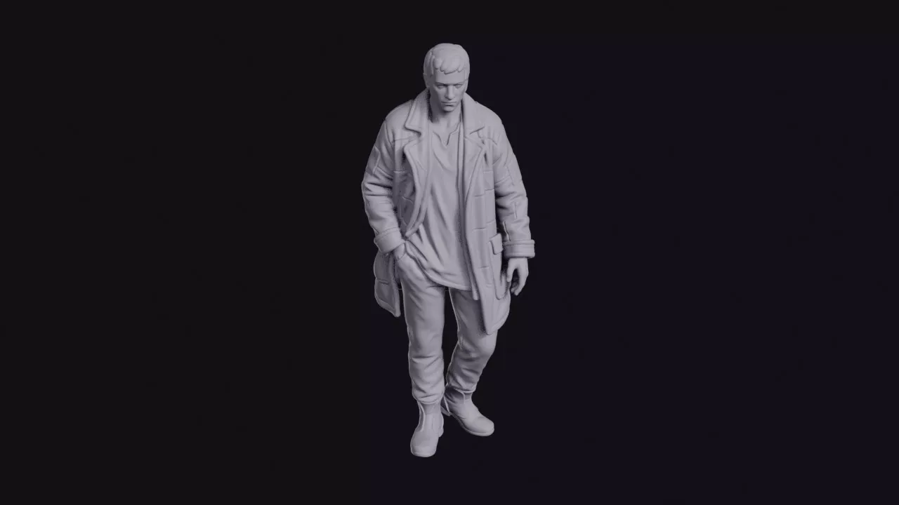 Street Performer in Patchwork Coat Figurine 3D print model