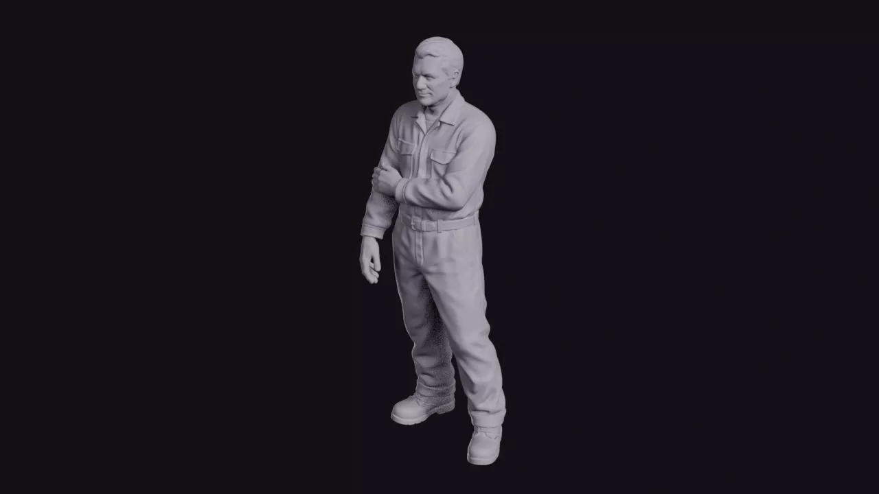 Street Cleaner in Hi-Vis Coverall Figurine 3D print model