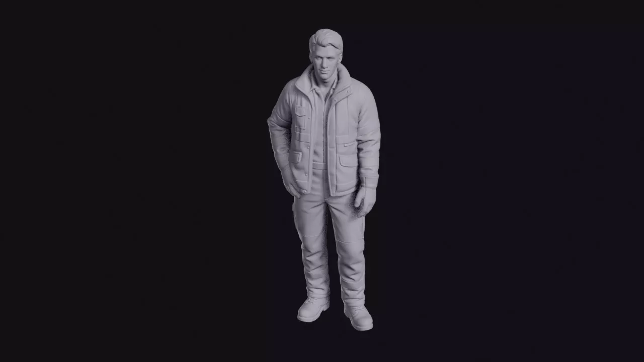 Refuse Collector in Hi-Vis Jacket Figurine 3D print model