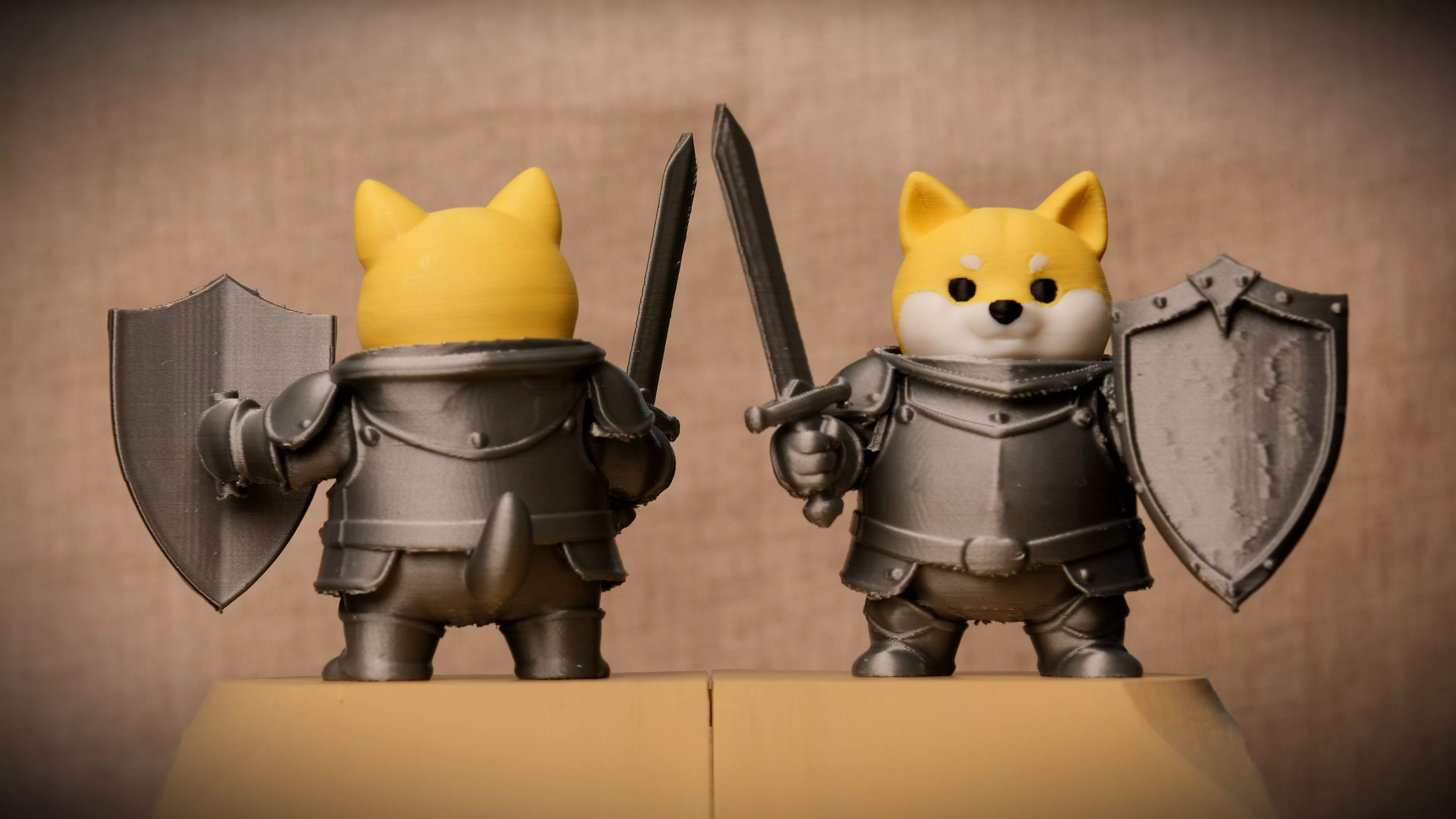 Knight Shiba Pop Up Button 3D print model