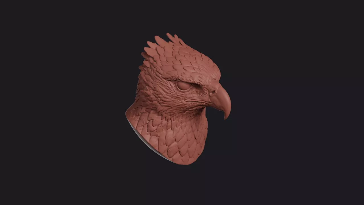 Martial Eagle Head Bust Wall Mount 3D print model