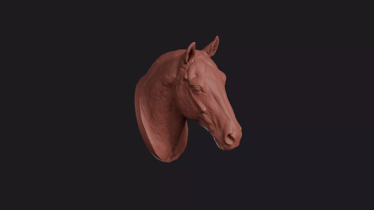 Lipizzaner Horse Head Bust Wall Mount 3D print model