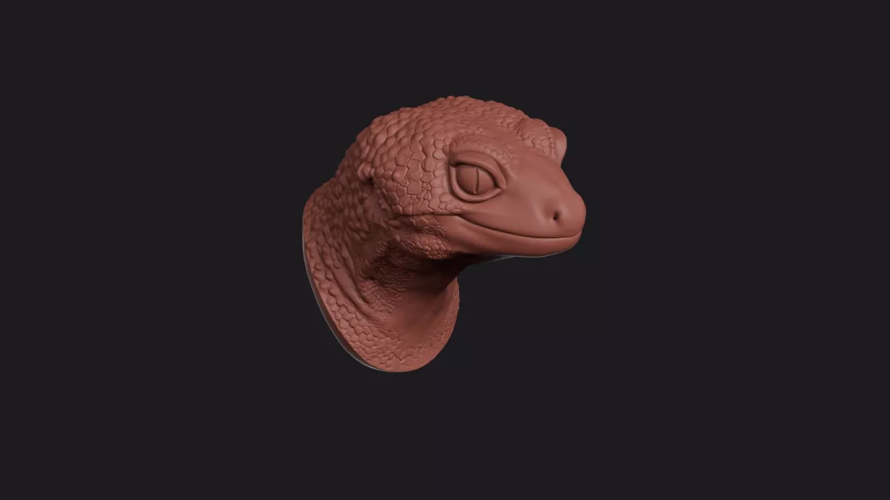Leopard Gecko Head Bust Wall Mount 3D print model