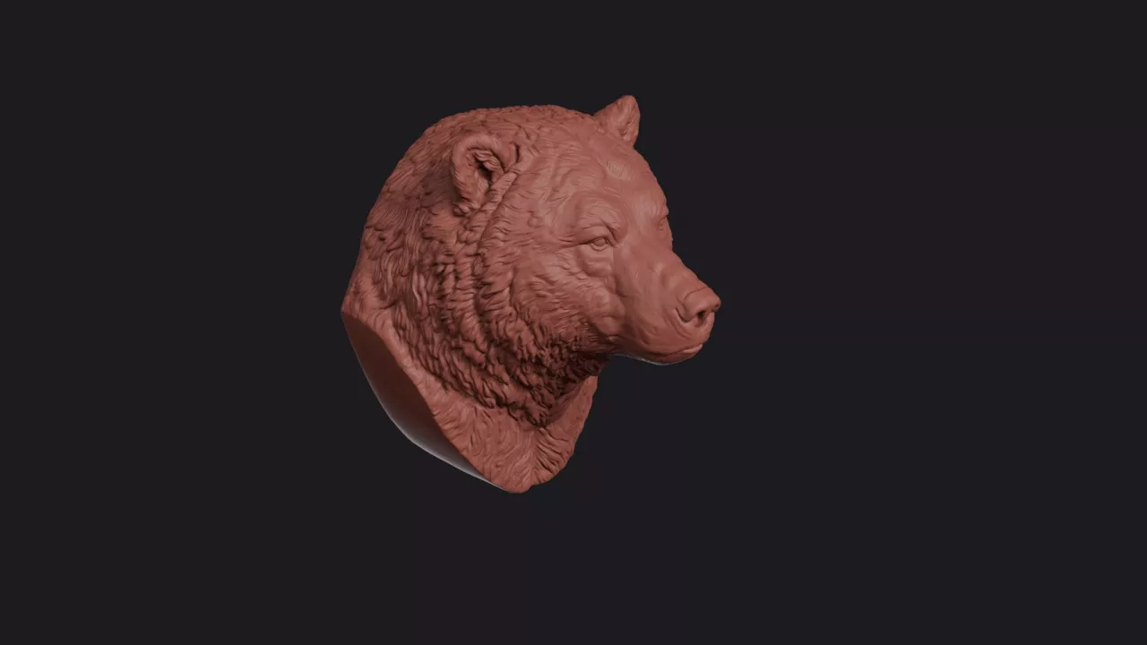 Kodiak Bear Head Bust Wall Mount 3D print model