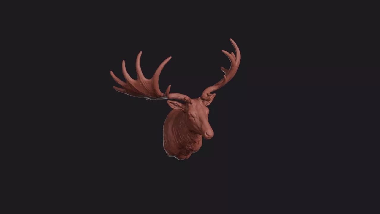 Irish Elk Head Bust Wall Mount 3D print model