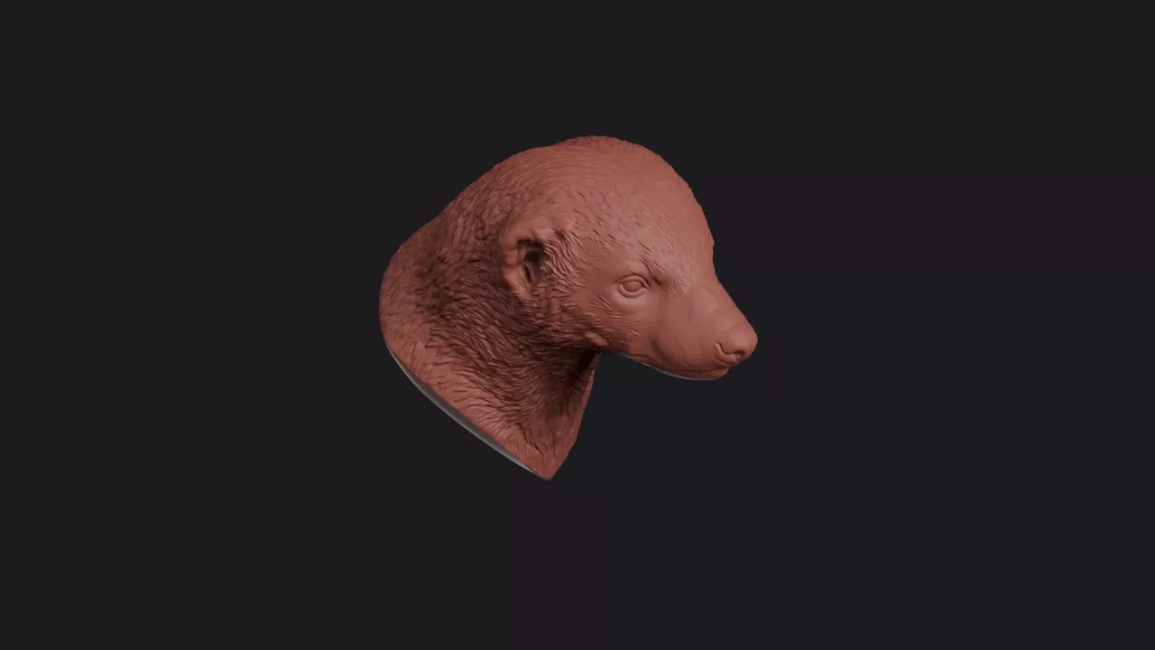 Honey Badger Head Bust Wall Mount 3D print model