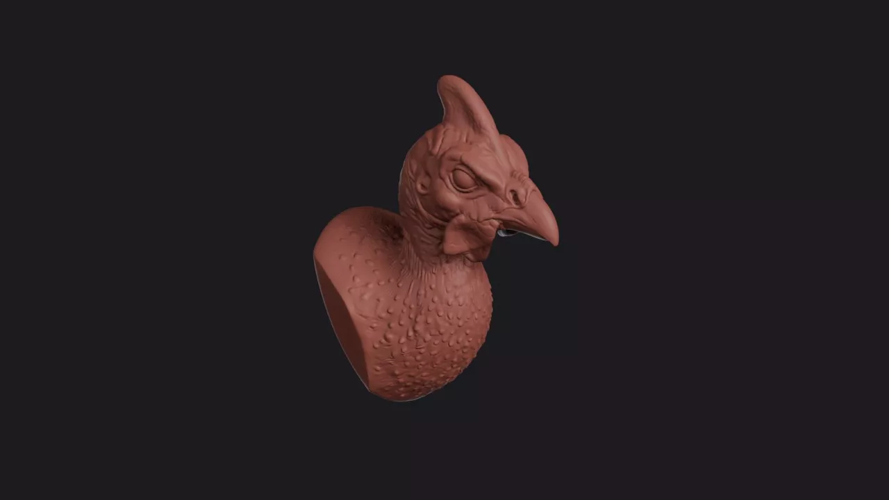 Guinea Fowl Head Bust Wall Mount 3D print model