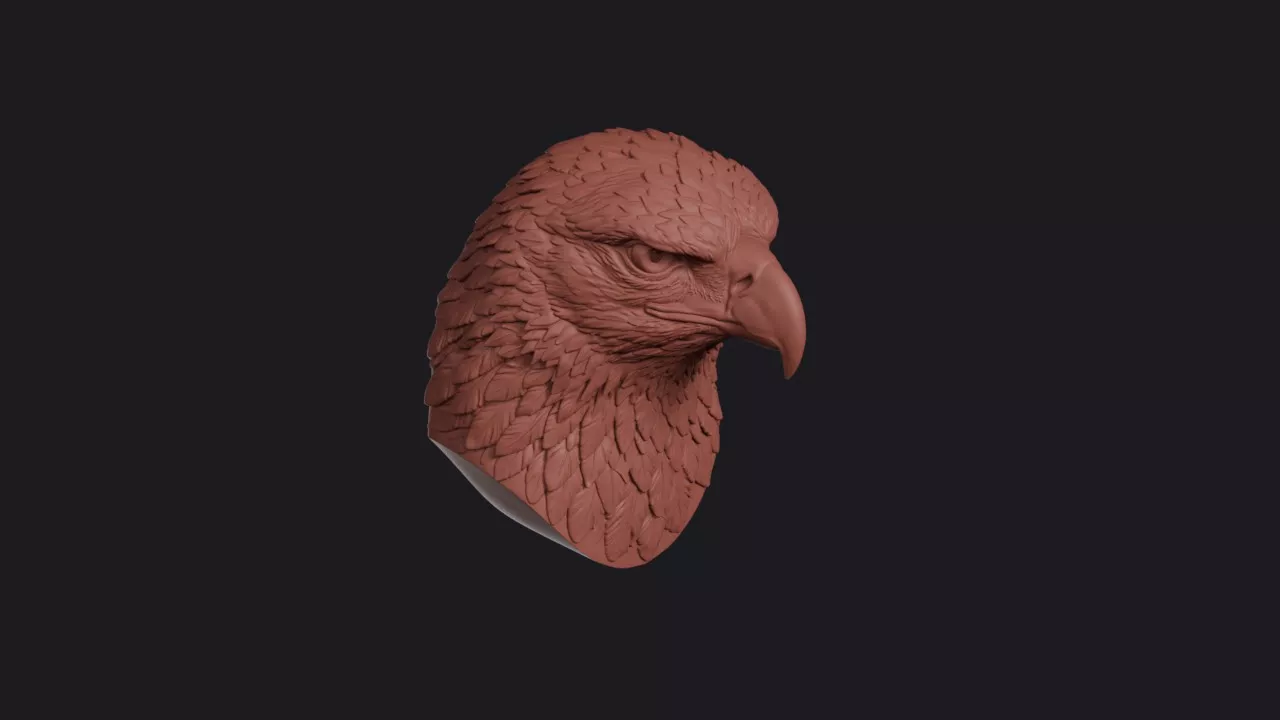 Golden Eagle Head Bust Wall Mount 3D print model