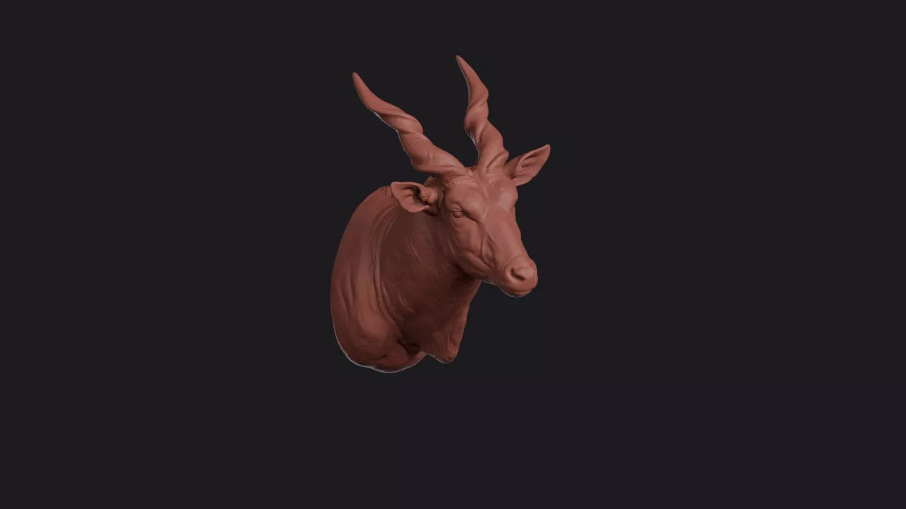 Giant Eland Head Bust Wall Mount 3D print model