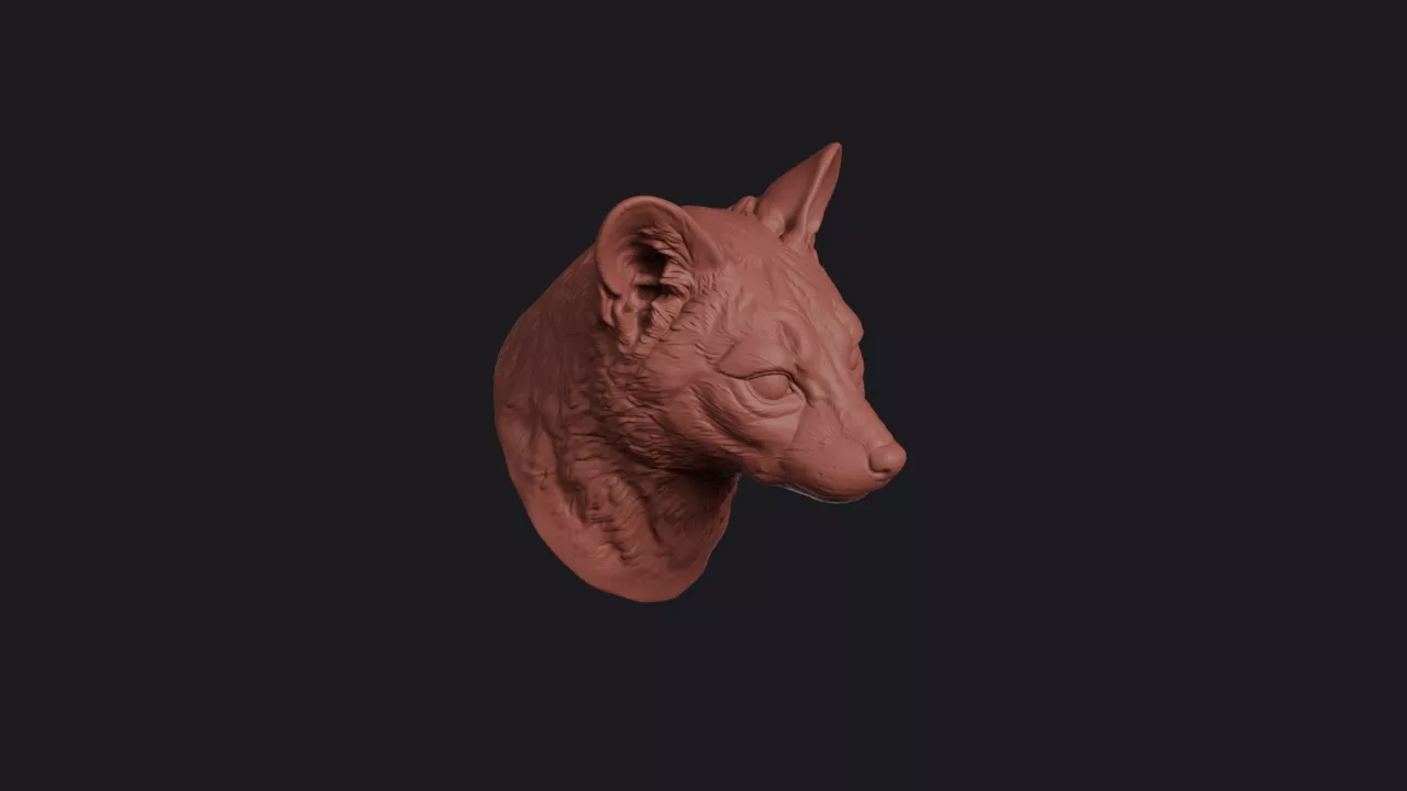 Genet Head Bust Wall Mount 3D print model
