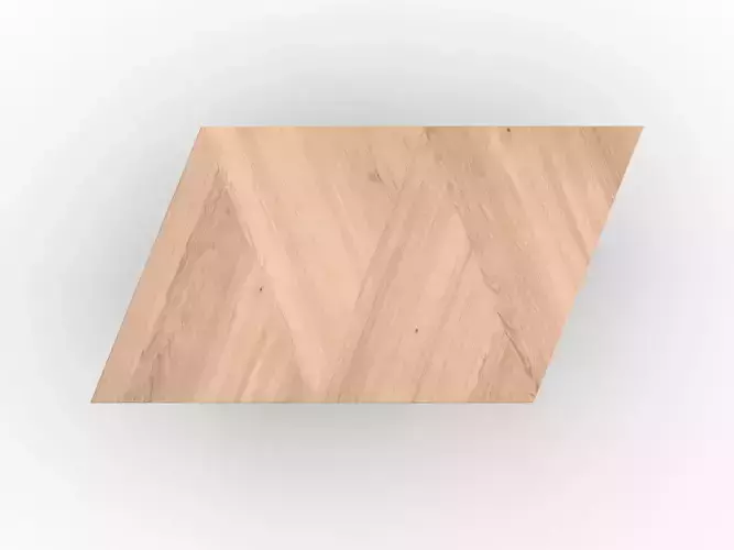 Paralellogram wooden table with two legs