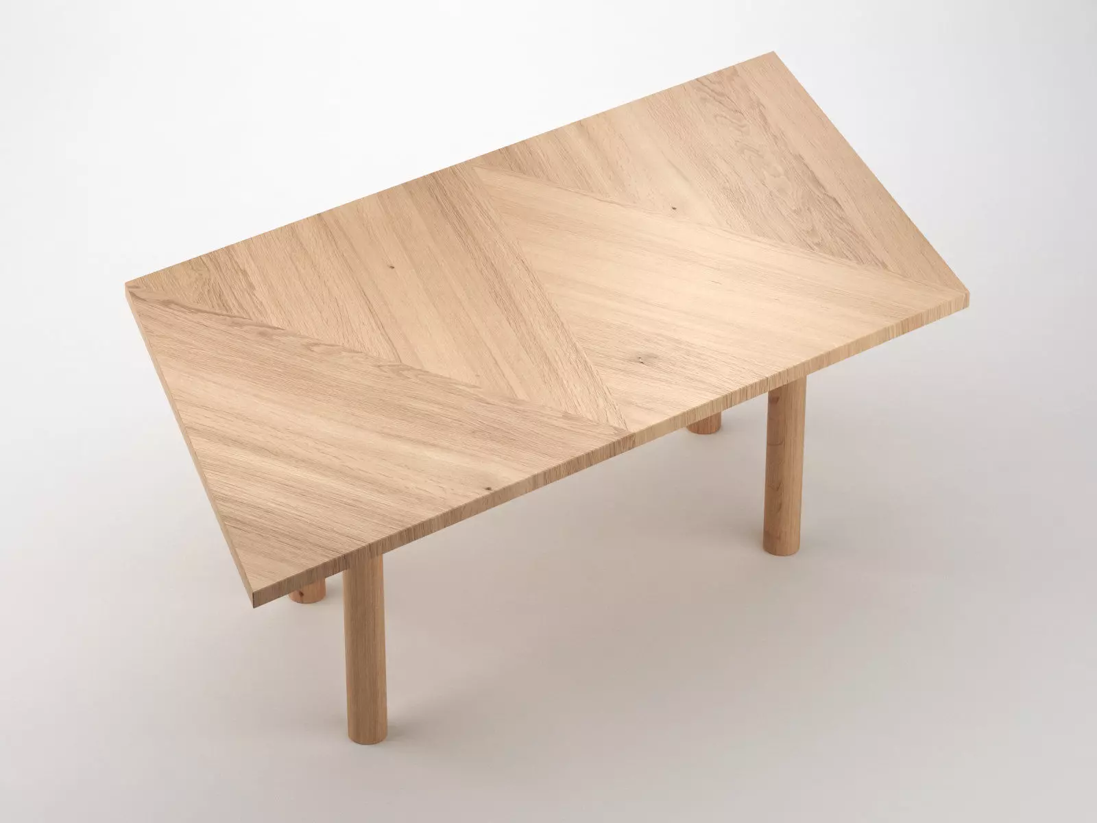 Paralellogram wooden table with two legs 3D model_5