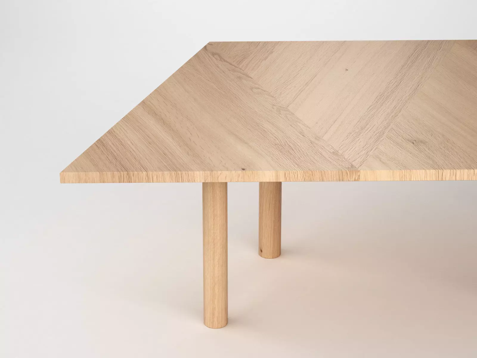 Paralellogram wooden table with two legs 3D model_7