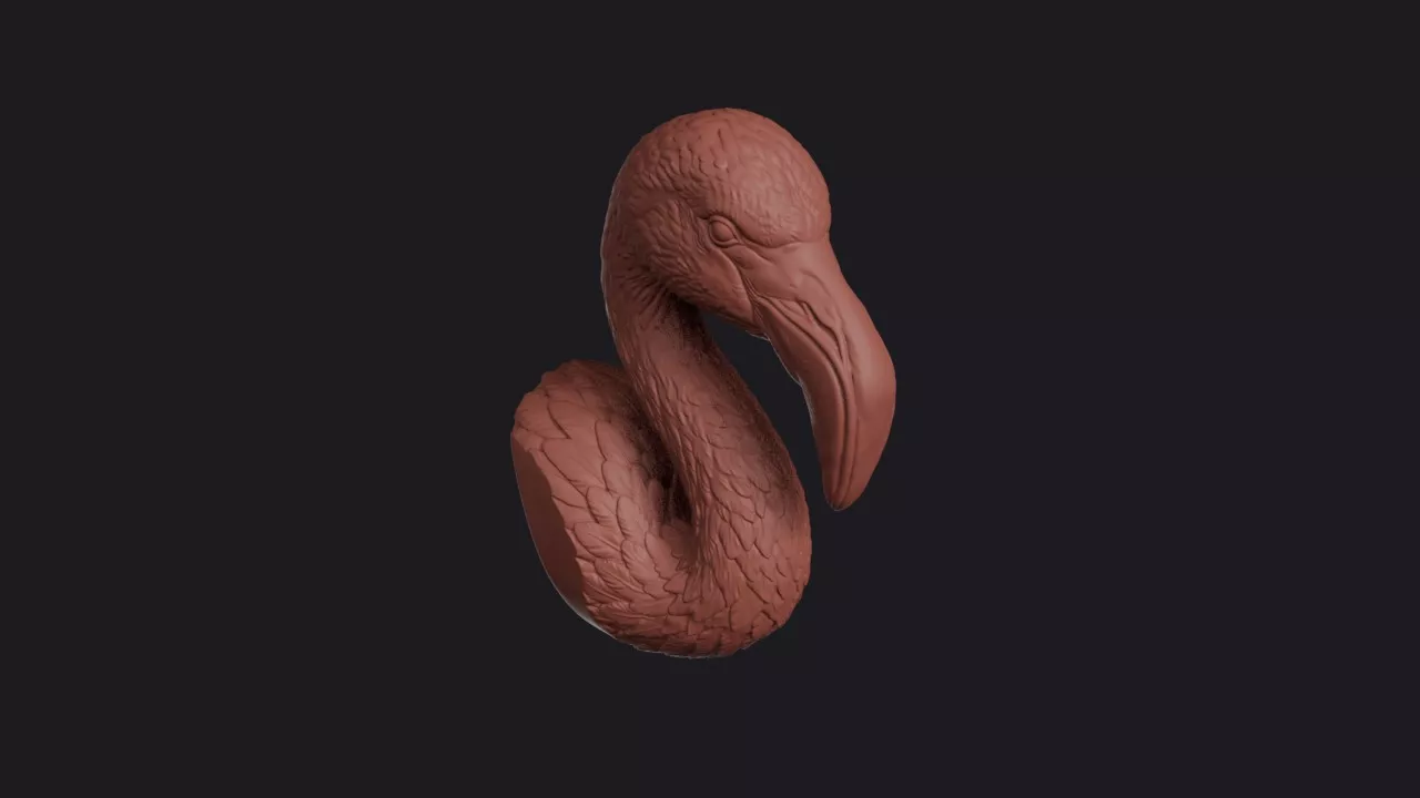 Flamingo Head Bust Wall Mount 3D print model