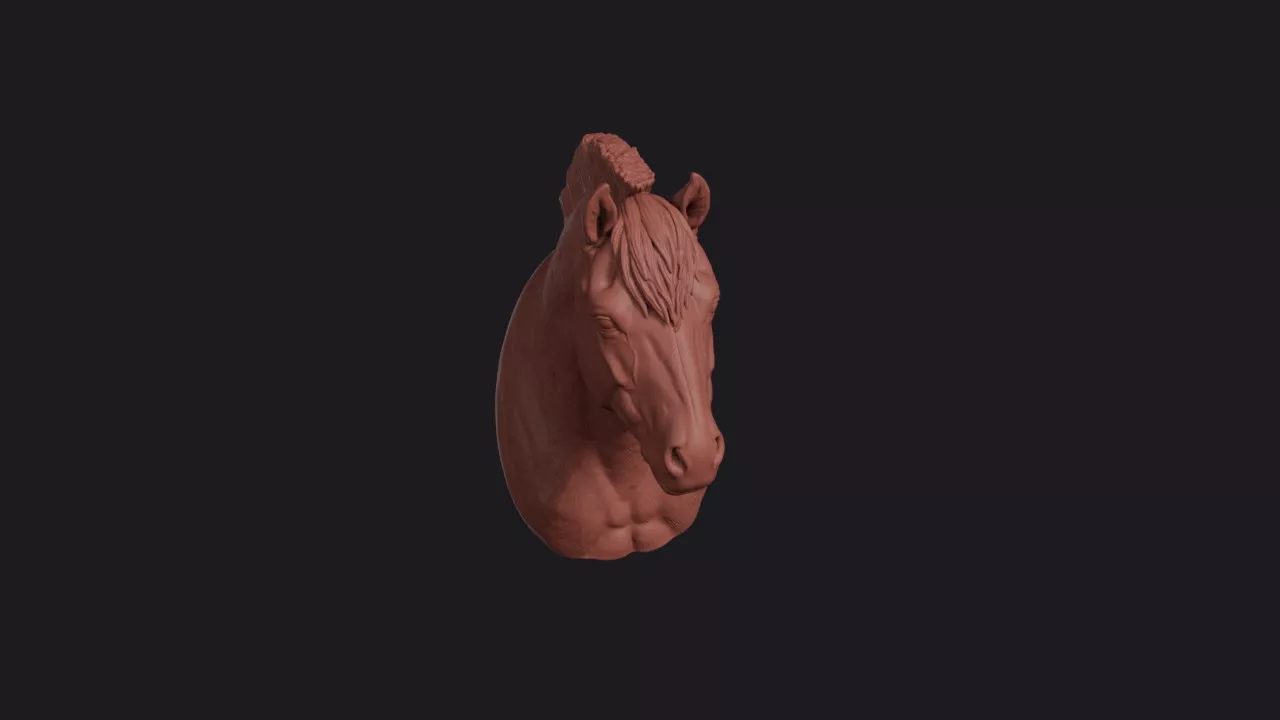 Fjord Horse Head Bust Wall Mount 3D print model