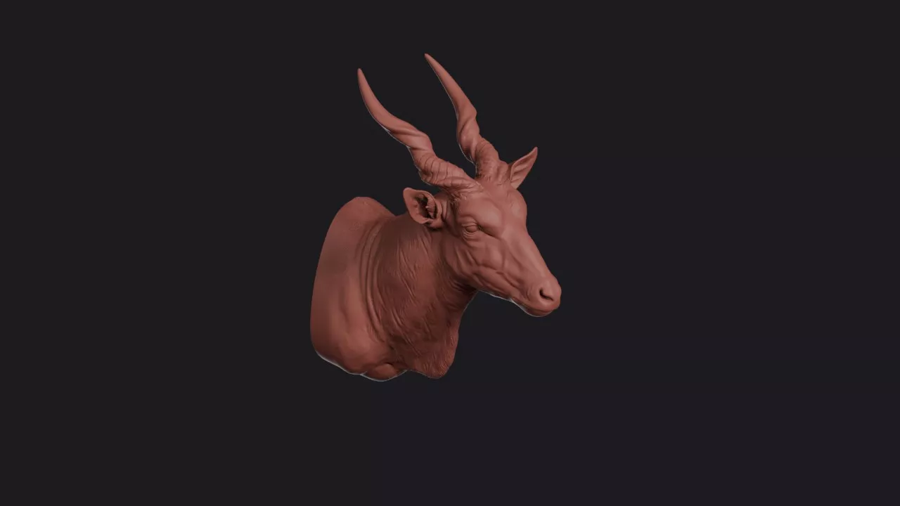 Eland Antelope Head Bust Wall Mount 3D print model