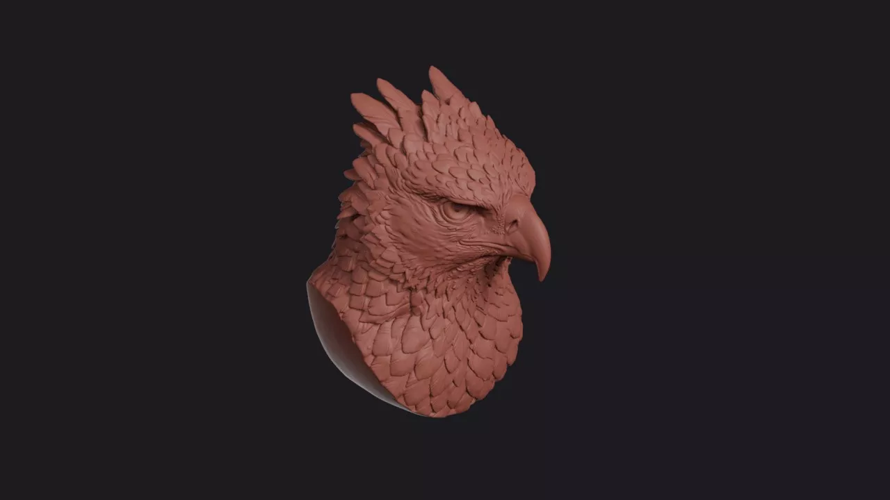 Crowned Eagle Head Bust Wall Mount 3D print model