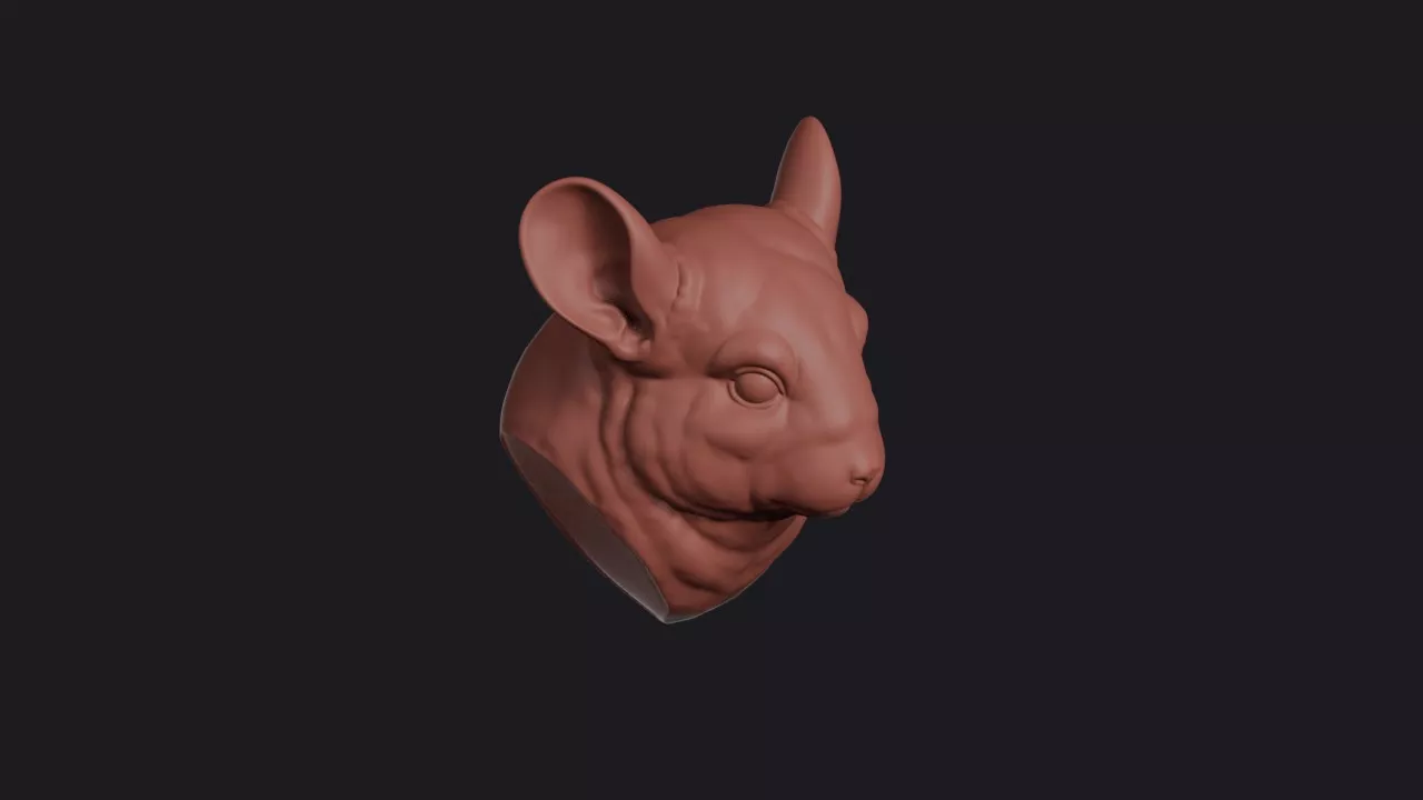Chinchilla Head Bust Wall Mount 3D print model