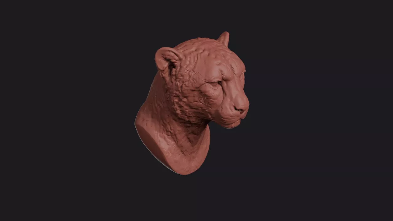 Cheetah Head Bust Wall Mount 3D print model