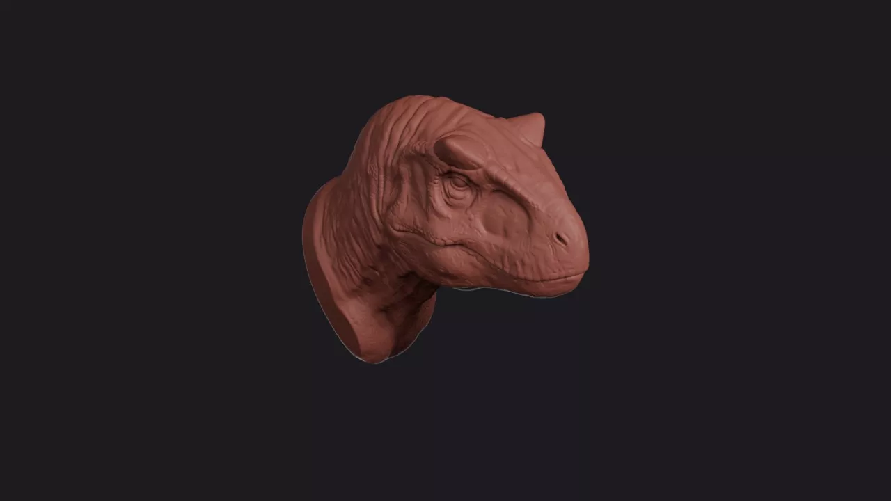 Carnotaurus Dinosaur Head Bust Wall Mount 3D print model