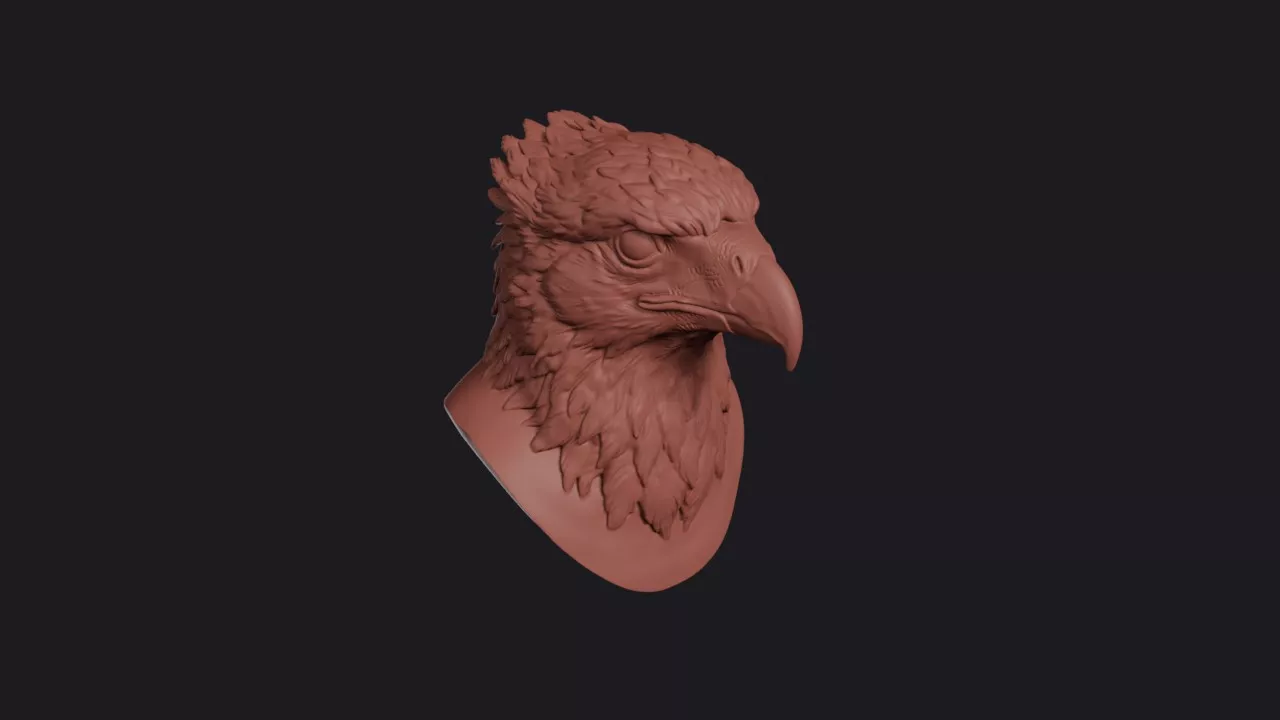 Caracara Head Bust Wall Mount 3D print model