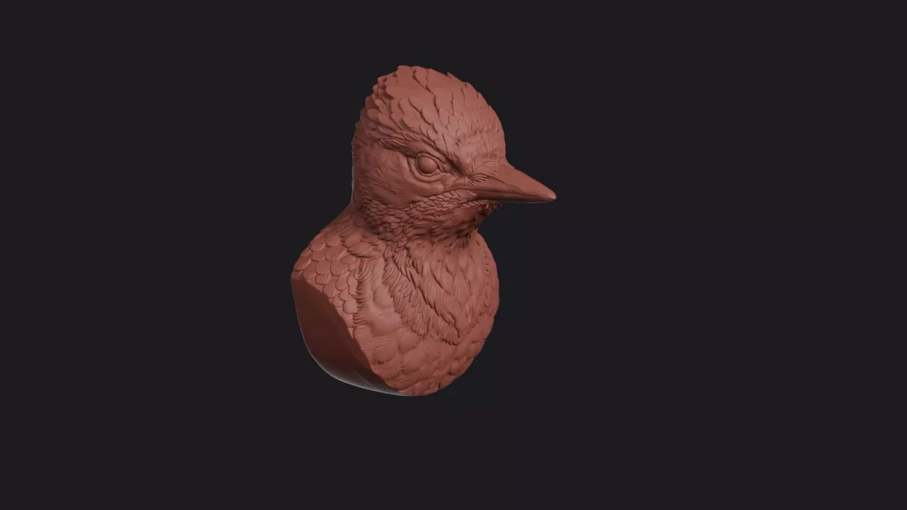 Woodpecker Head Bust Wall Mount 3D print model